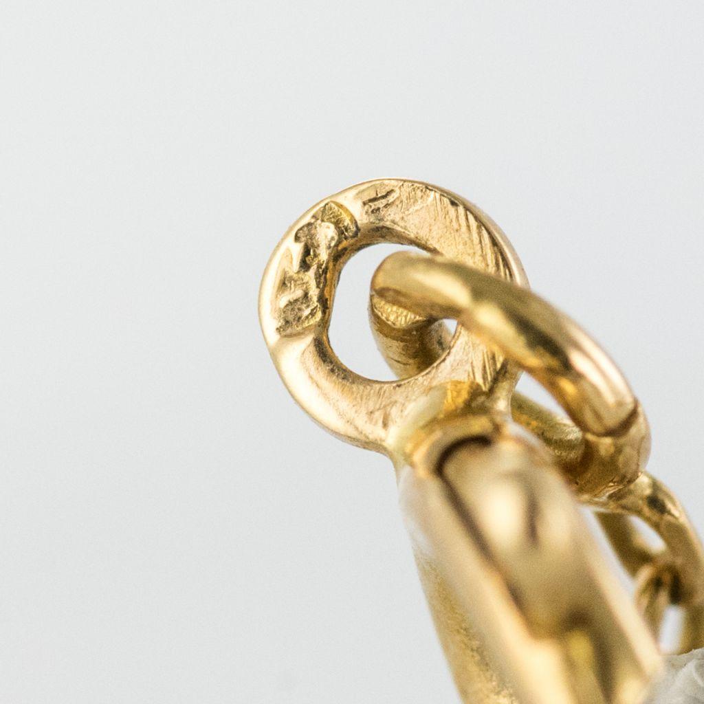 Collier pendentif en or avec perles naturelles et diamants Keshi en vente 12