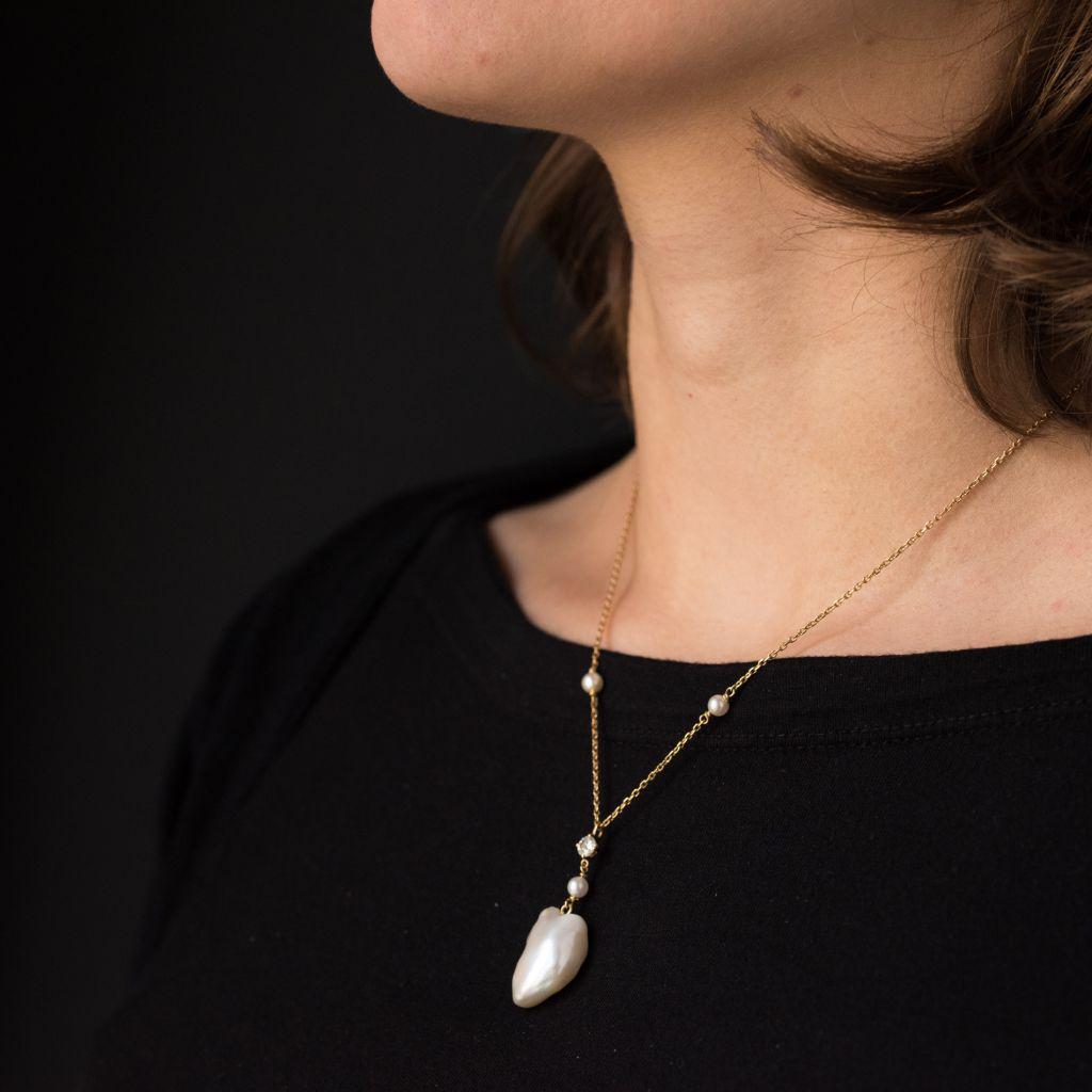 natural pearl pendant necklace