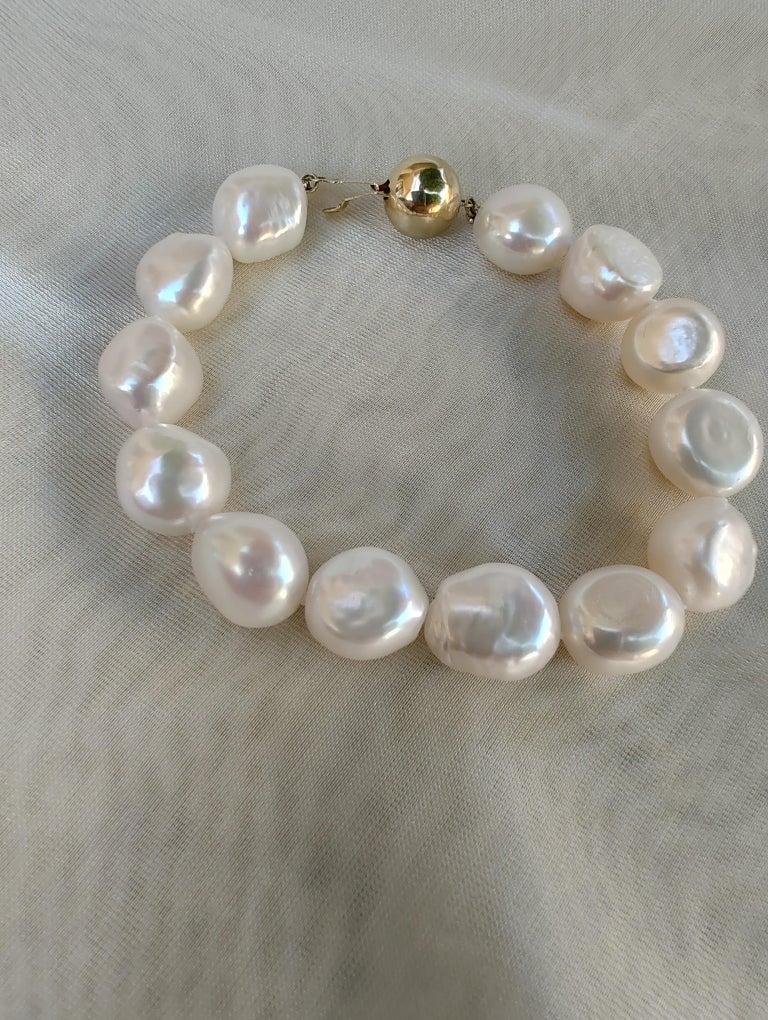 Keshi Pearl And Clear Quartz Bracelet