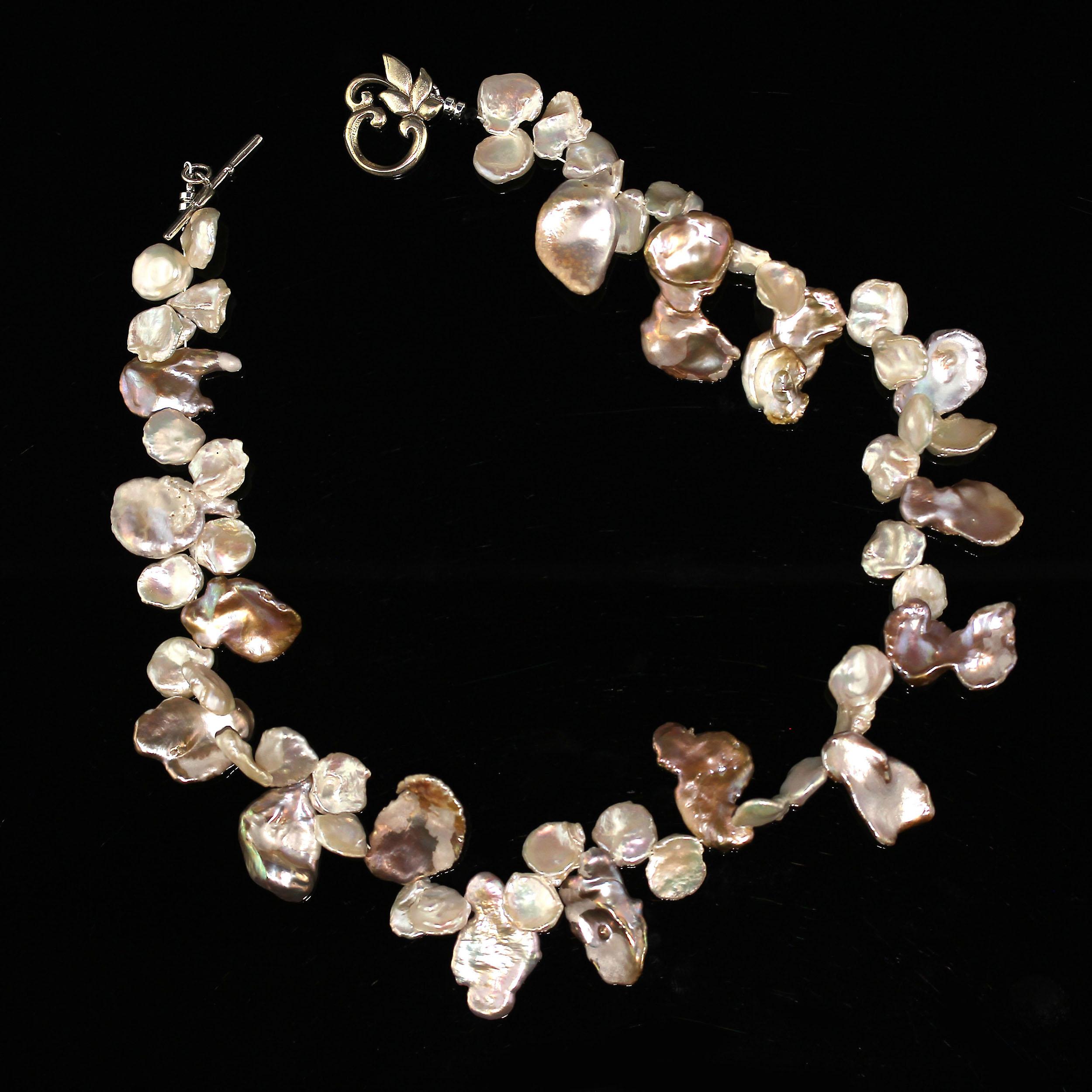 Choker-Halskette mit 17 Zoll Keshi-Perlen, JD  Juni Geburtsstein (Kunsthandwerker*in) im Angebot