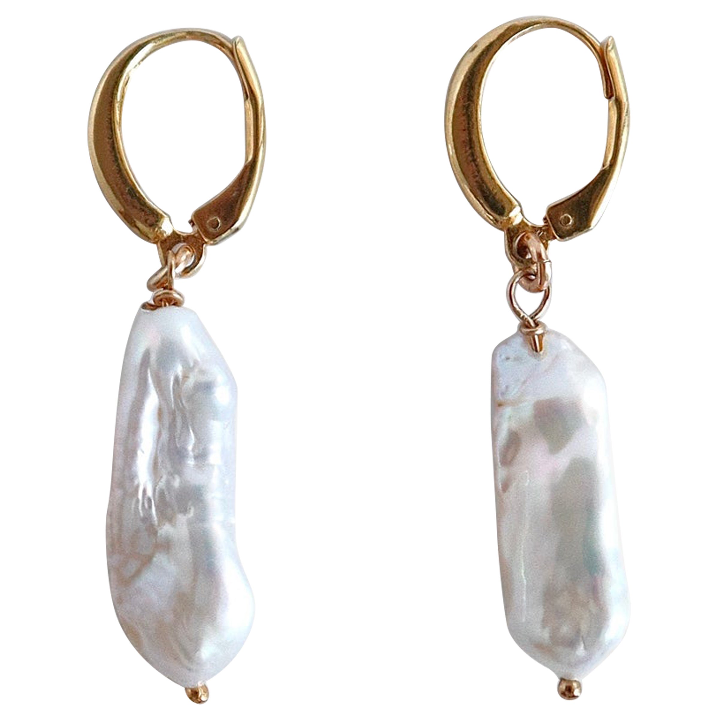 Keshi Pearl drop earrings For Sale