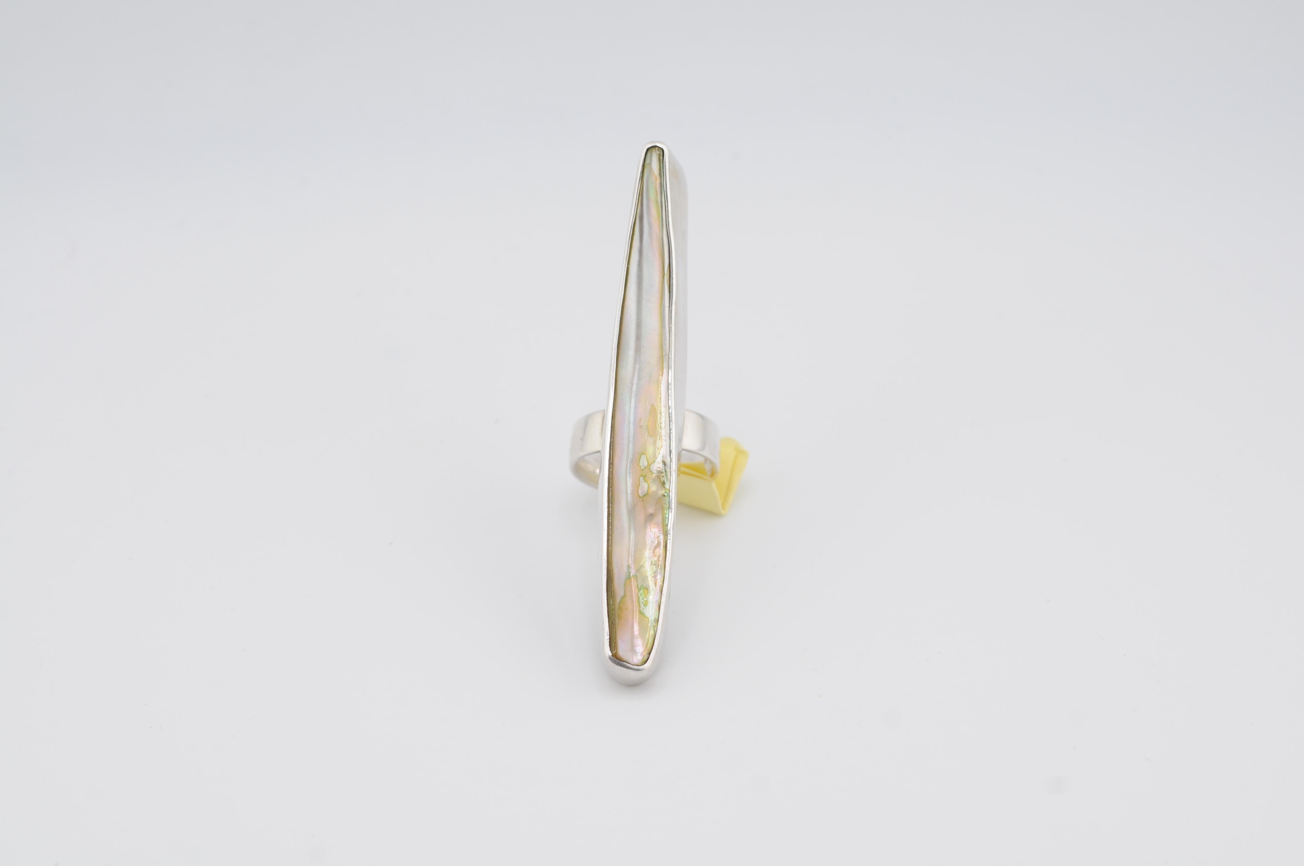 anillo de plata con perlas keshi Movimiento estético en venta