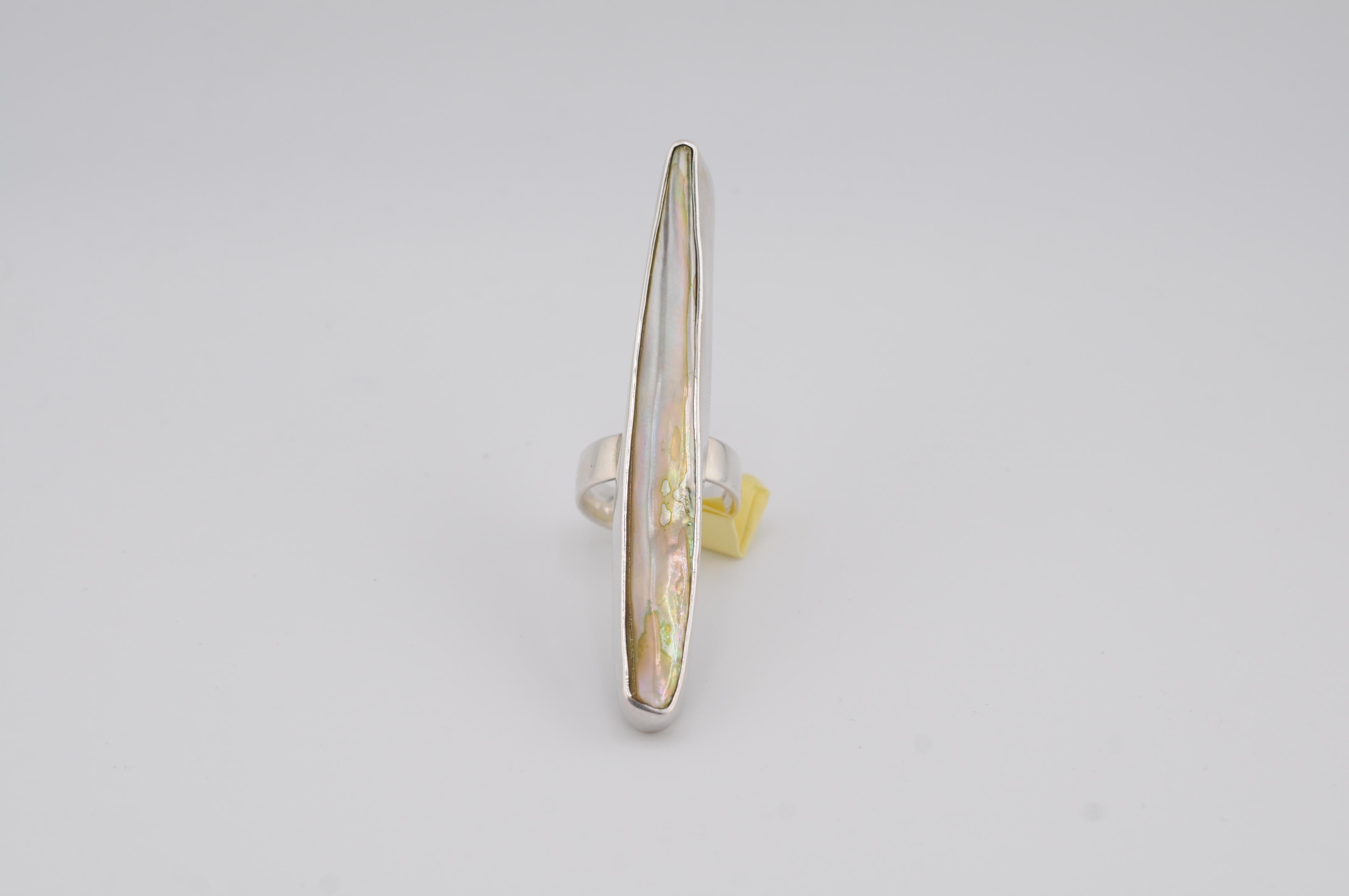 anillo de plata con perlas keshi Corte mixto en venta