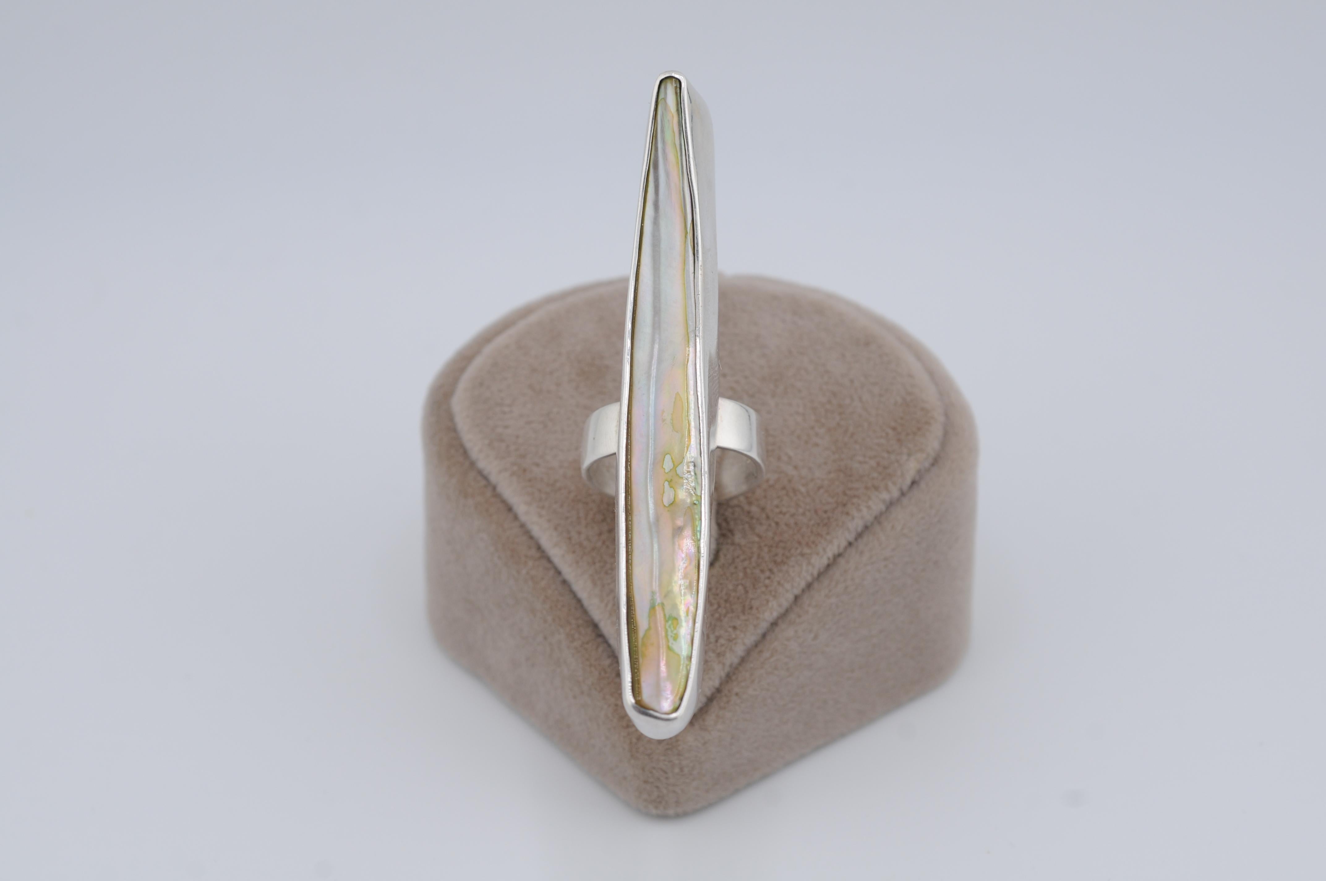 anillo de plata con perlas keshi en Bueno estado para la venta en Berlin, BE