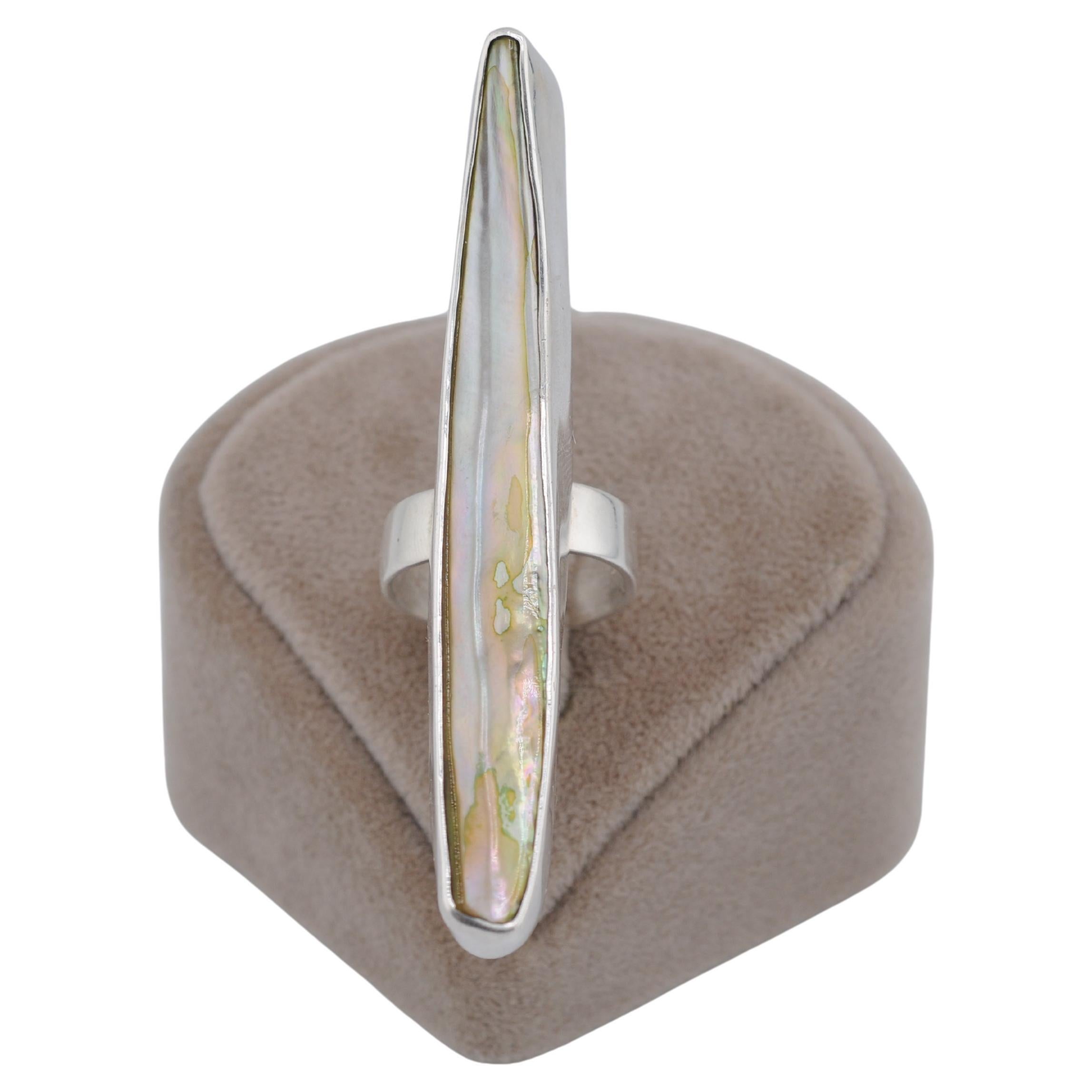 anello d'argento con perle keshi