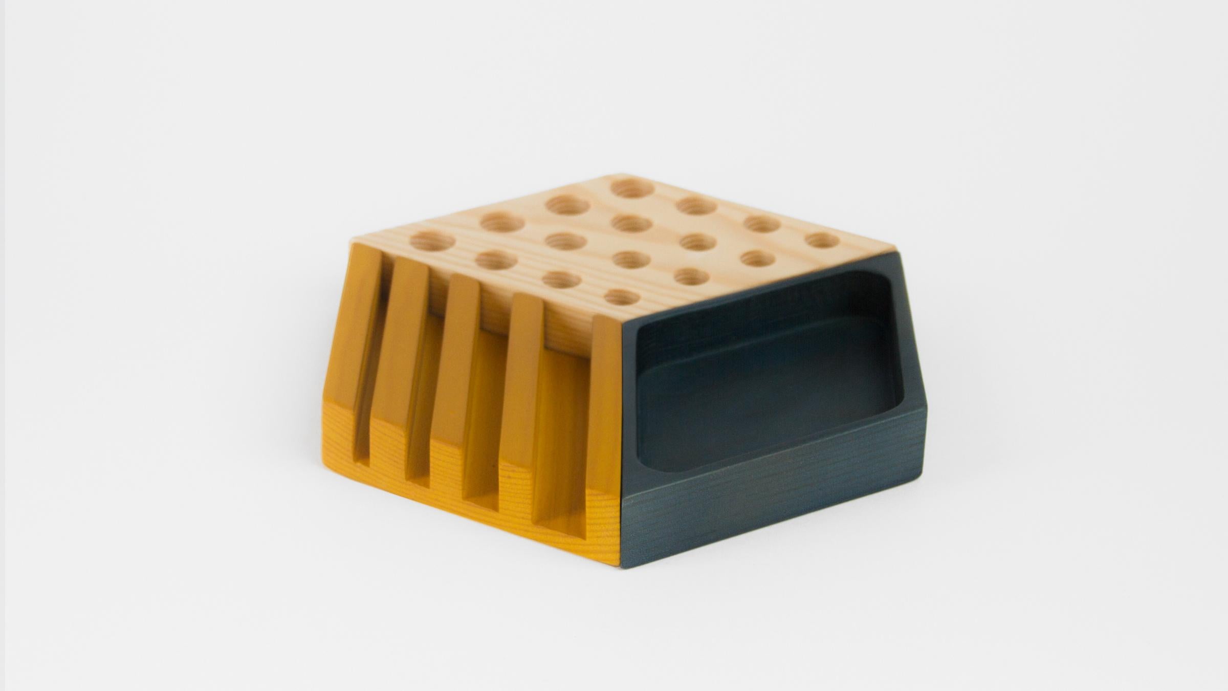 If you can’t look at your desk because of all the clutter, but the idea of a sterile and orderly workspace is unthinkable, then you will love this, we have designed a wooden desktop organizer that maintains the creative flow. 

Handmade using pine