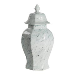 Kessel Decorative Lidded Jar in Porcelain with Marble Pattern by CuratedKravet