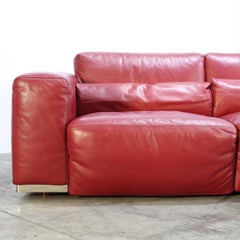 Divano a due posti in pelle rossa Kesterport