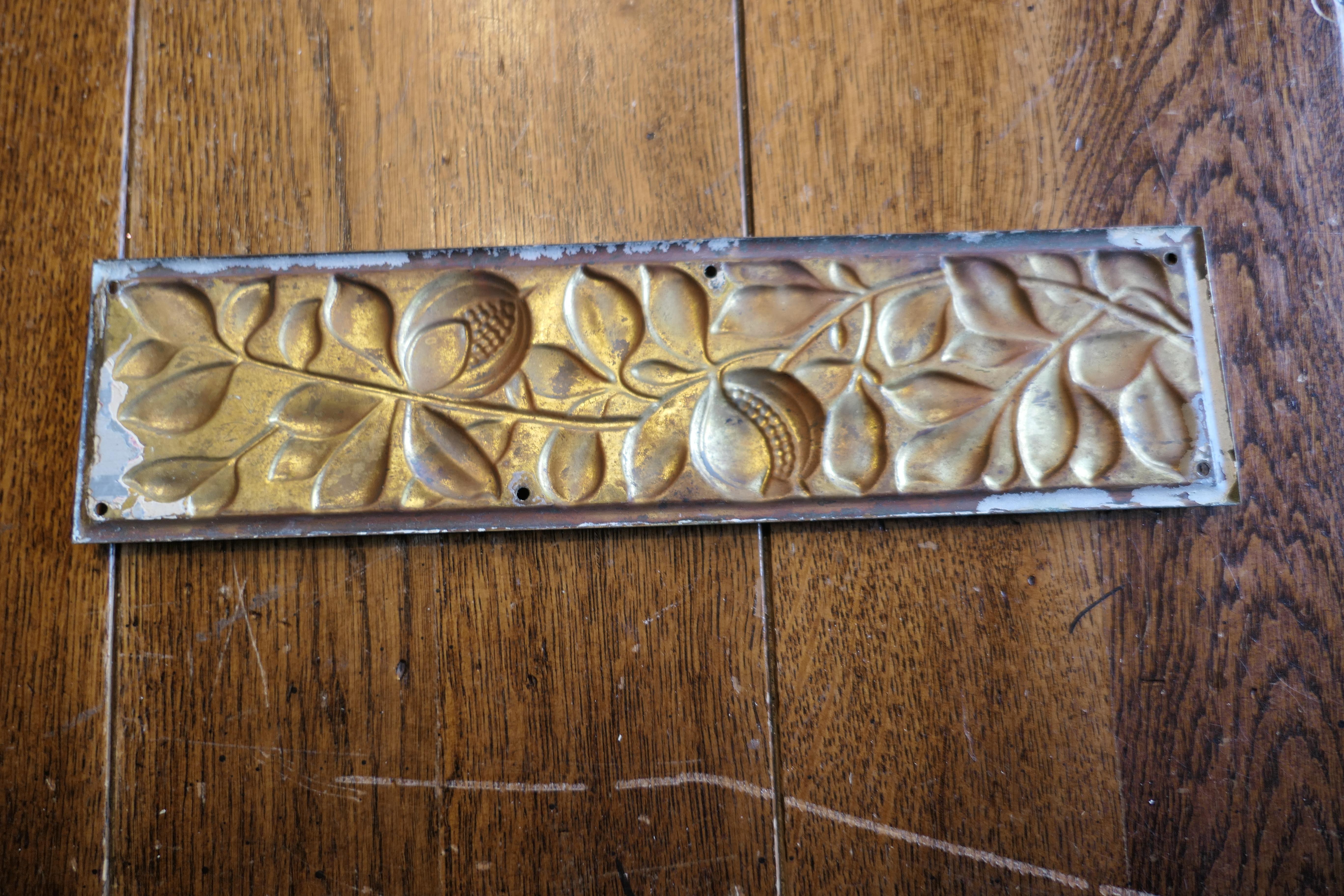 Keswick School Arts and Crafts Brass Door Finger Plates, Door-furniture     1