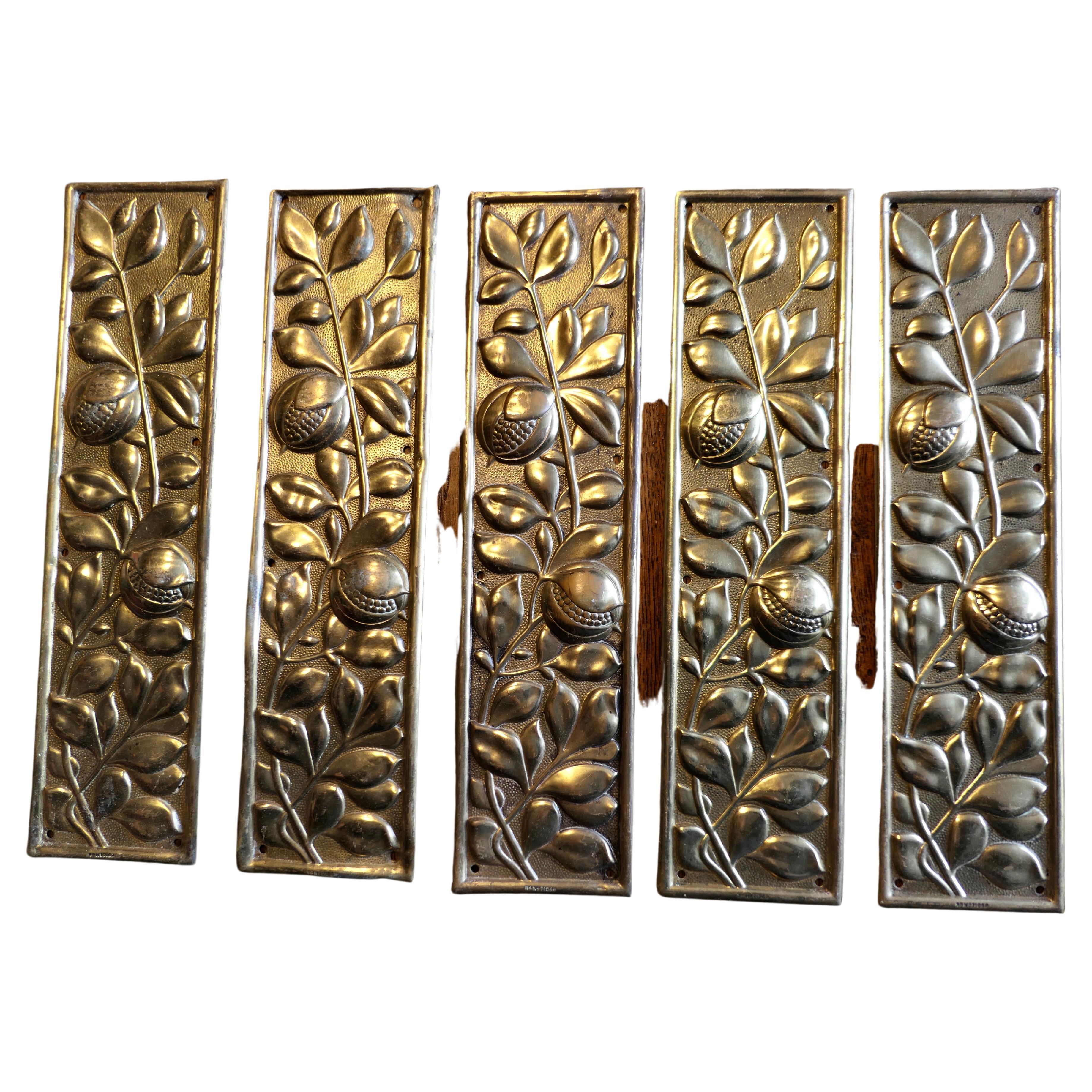Keswick School Arts and Crafts Brass Door Finger Plates, Door-furniture    