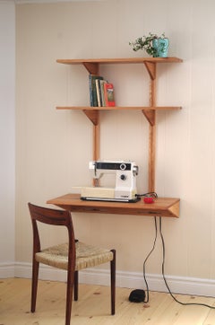 KETCH Bureau flottant 36" avec étagères - Fabrication artisanale Le Tenon & la Mortaise