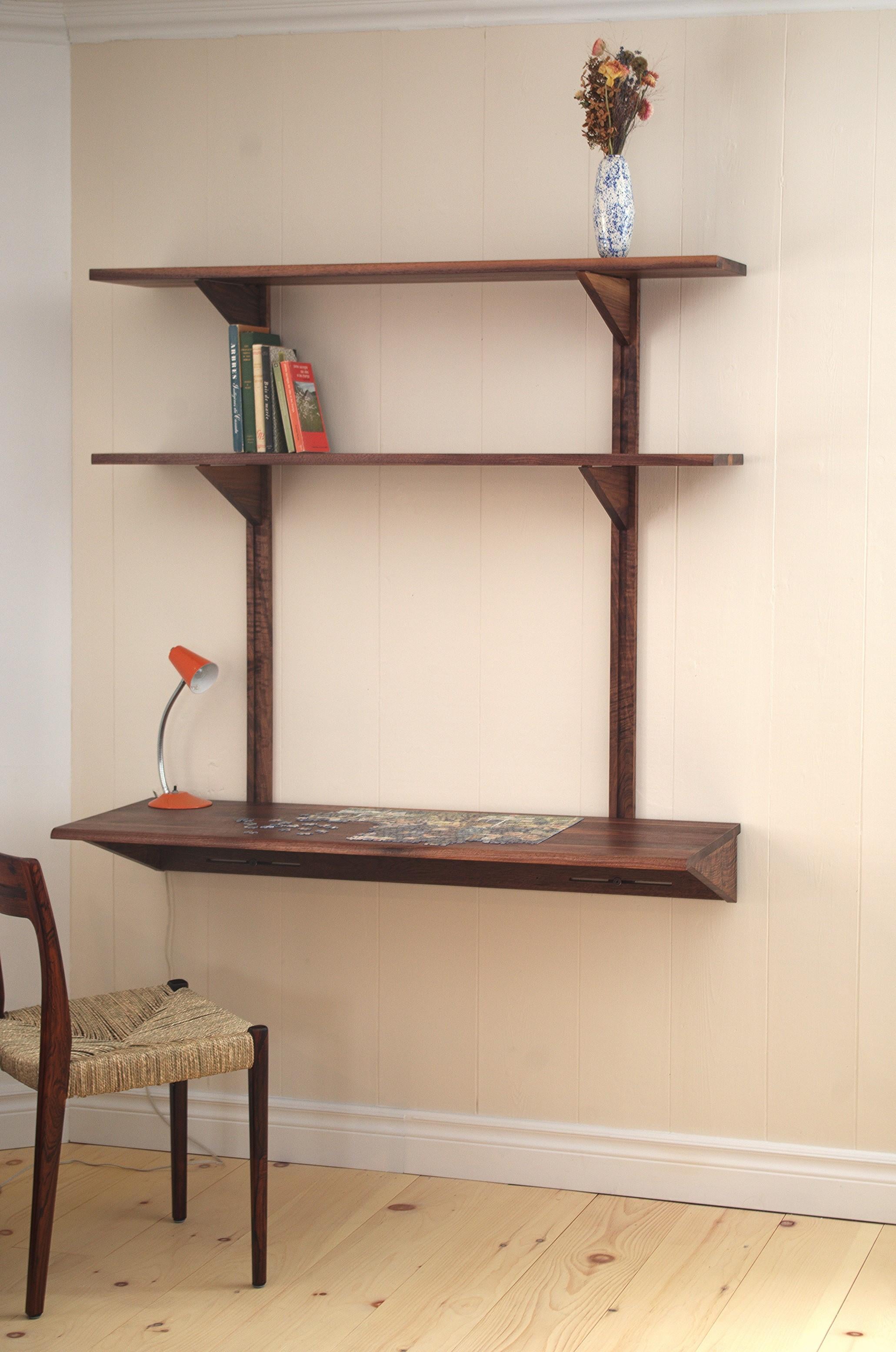 Contemporary KETCH Floating desk - Handcrafted by Le Tenon & la Mortaise For Sale