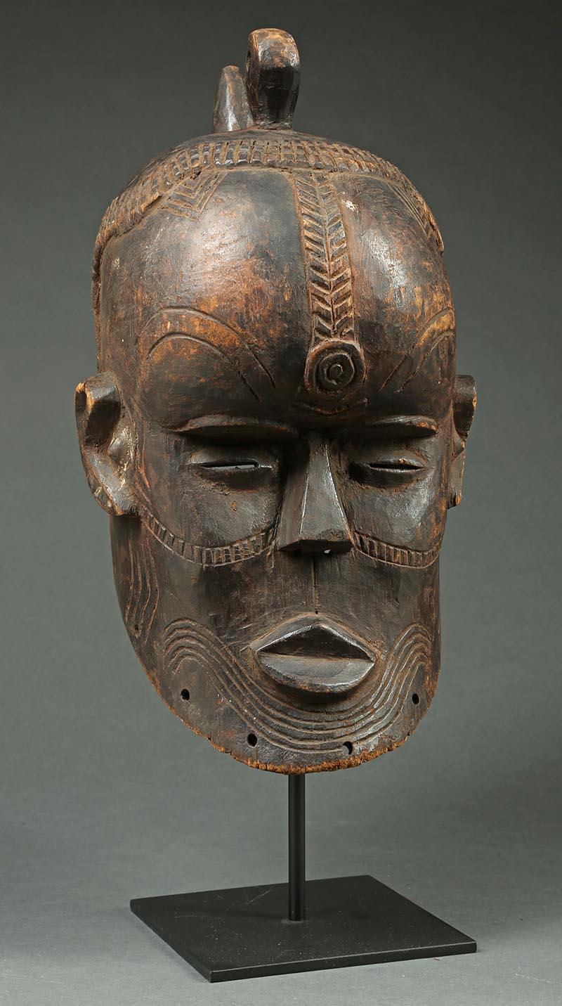 Wood Kete Tribal Helmet Mask, Congo, Africa
