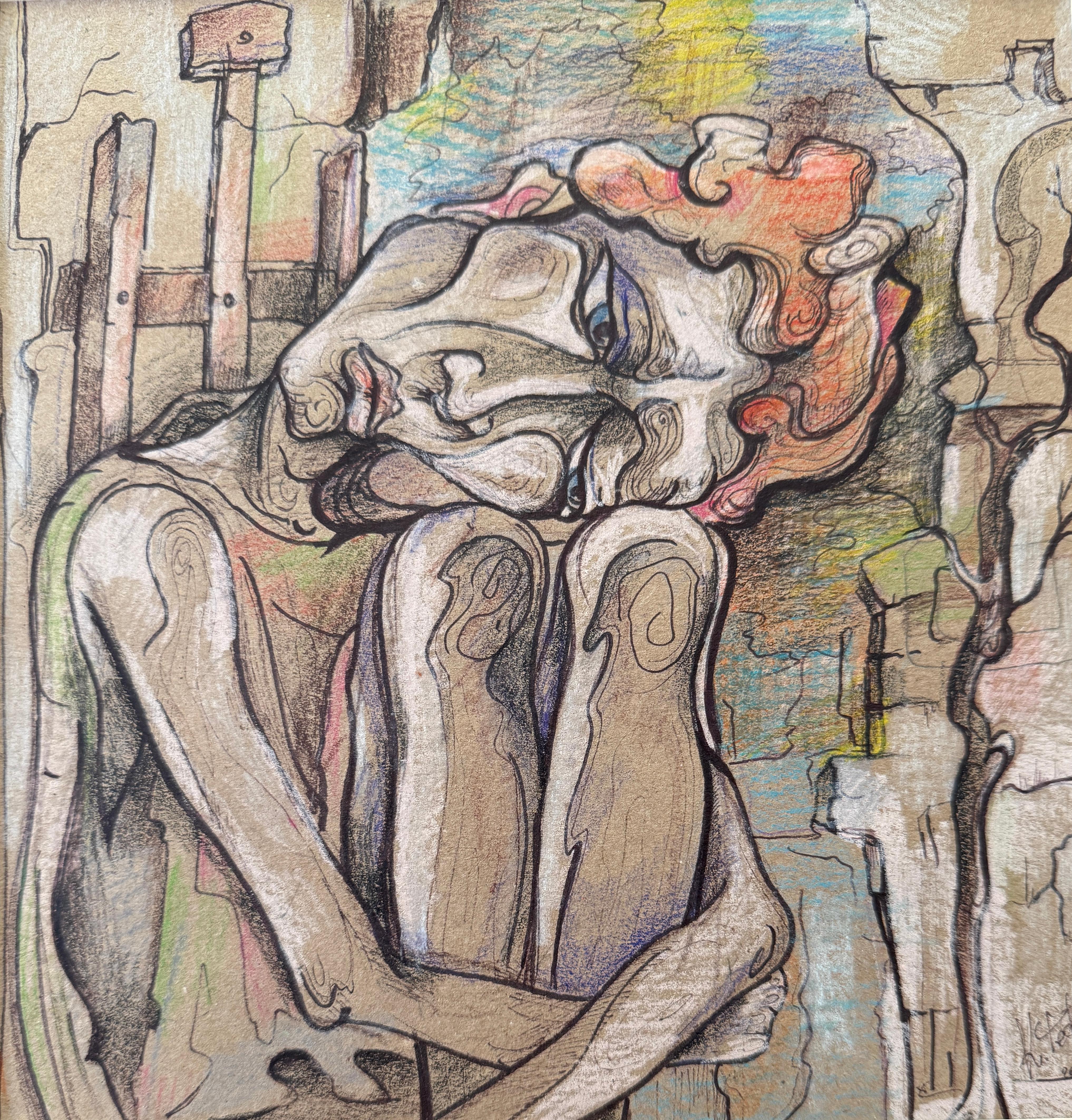 Acryl & Mischtechnik auf Papier

Keti Tedoradze ist eine georgische Künstlerin, die 1968 geboren wurde und in Tiflis, Georgien, lebt und arbeitet. In ihren Gemälden verschmelzen figurative und abstrakte Stile, wobei sie reale menschliche Geschichten