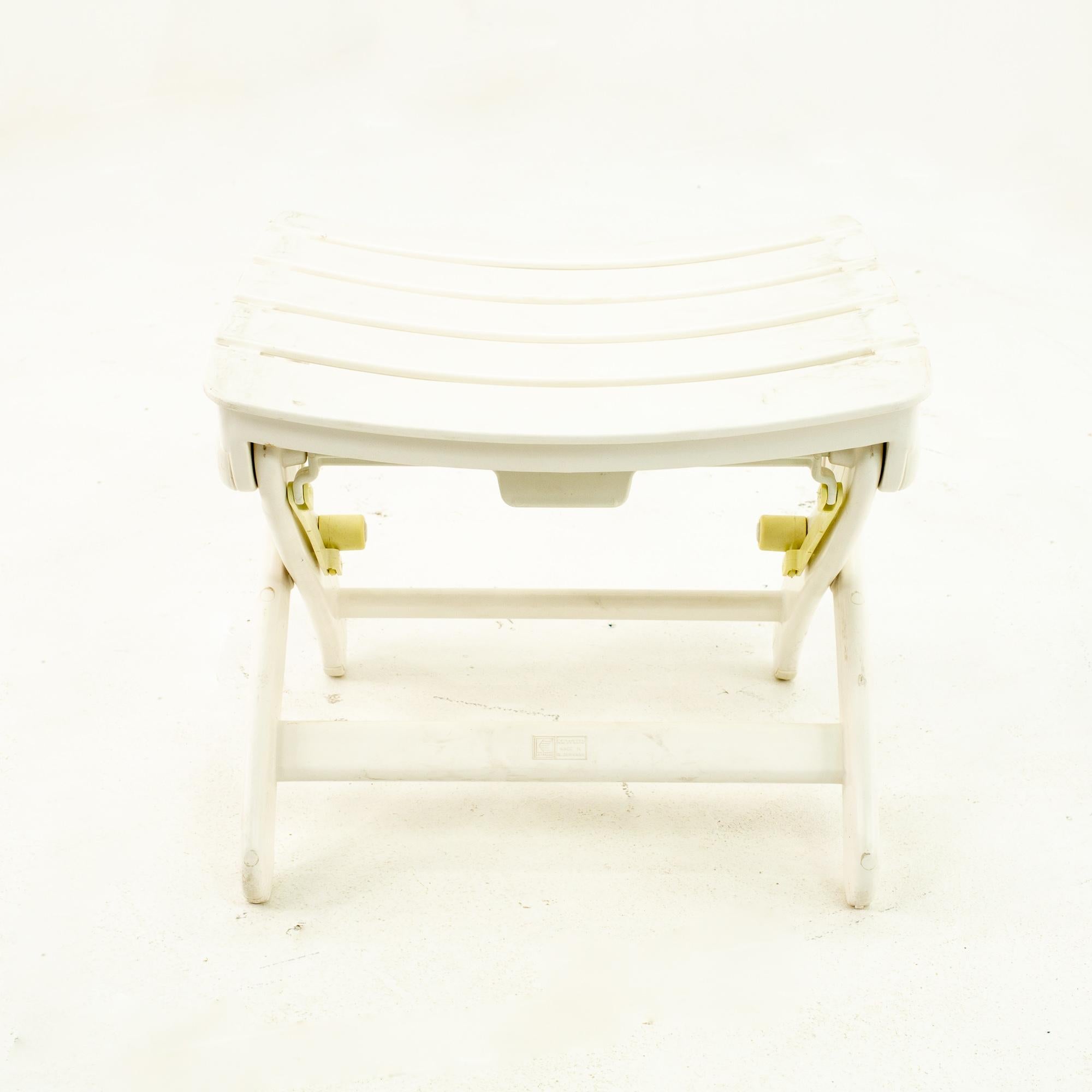 Late 20th Century Kettler West Germany Plastic Adjustable Lounge Chairs with Ottomans, Pair