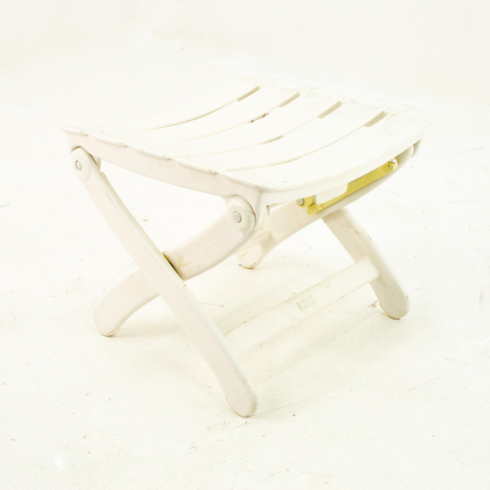 Kettler West Germany Plastic Adjustable Lounge Chairs with Ottomans, Pair 1