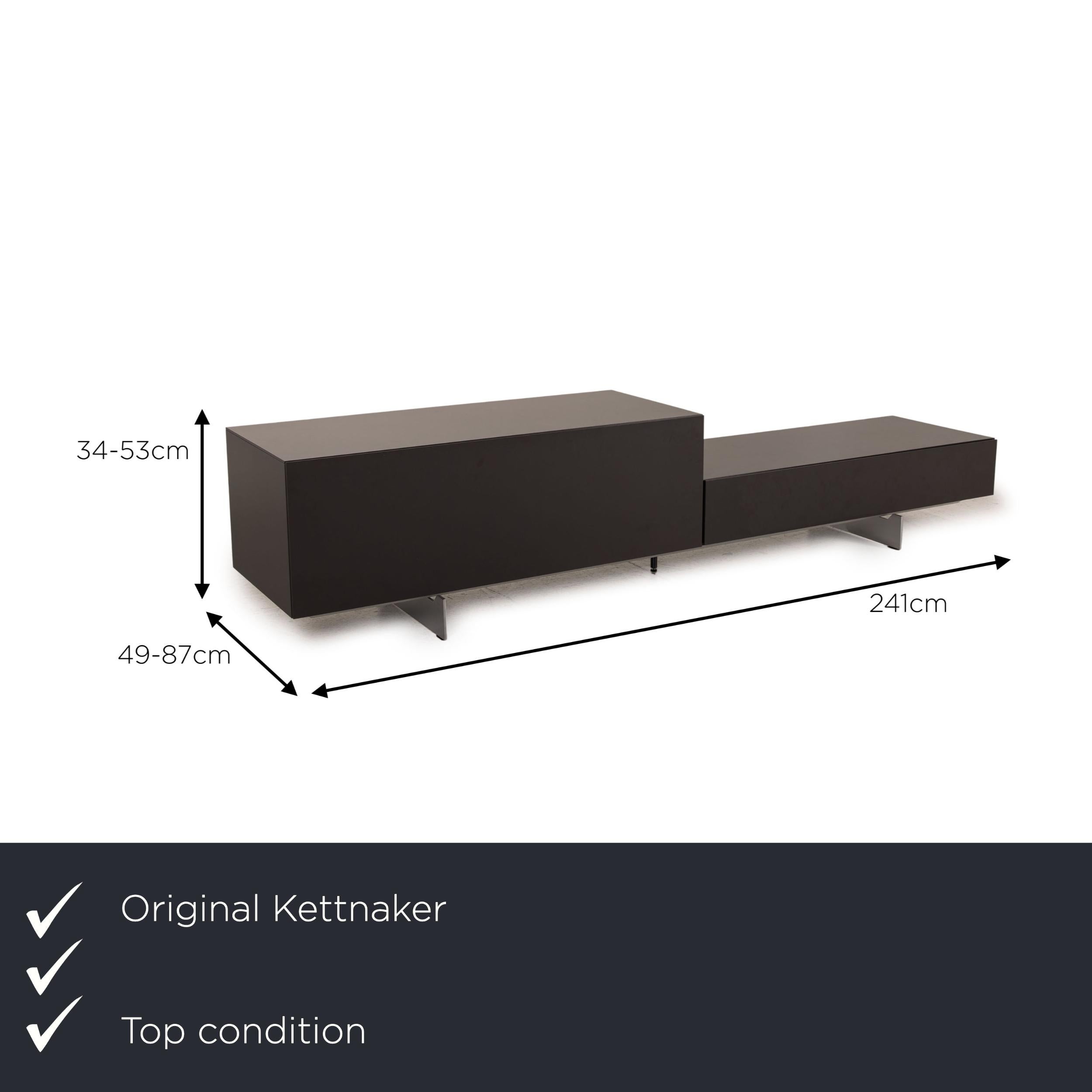We present to you a Kettnaker ALEA wooden sideboard gray.
 

 Product measurements in centimeters:
 

Depth: 49
 Width: 241
 Height: 34.





 