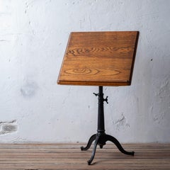 Keuffel & Esser Cast Iron & Oak Drafting Table, 1920s