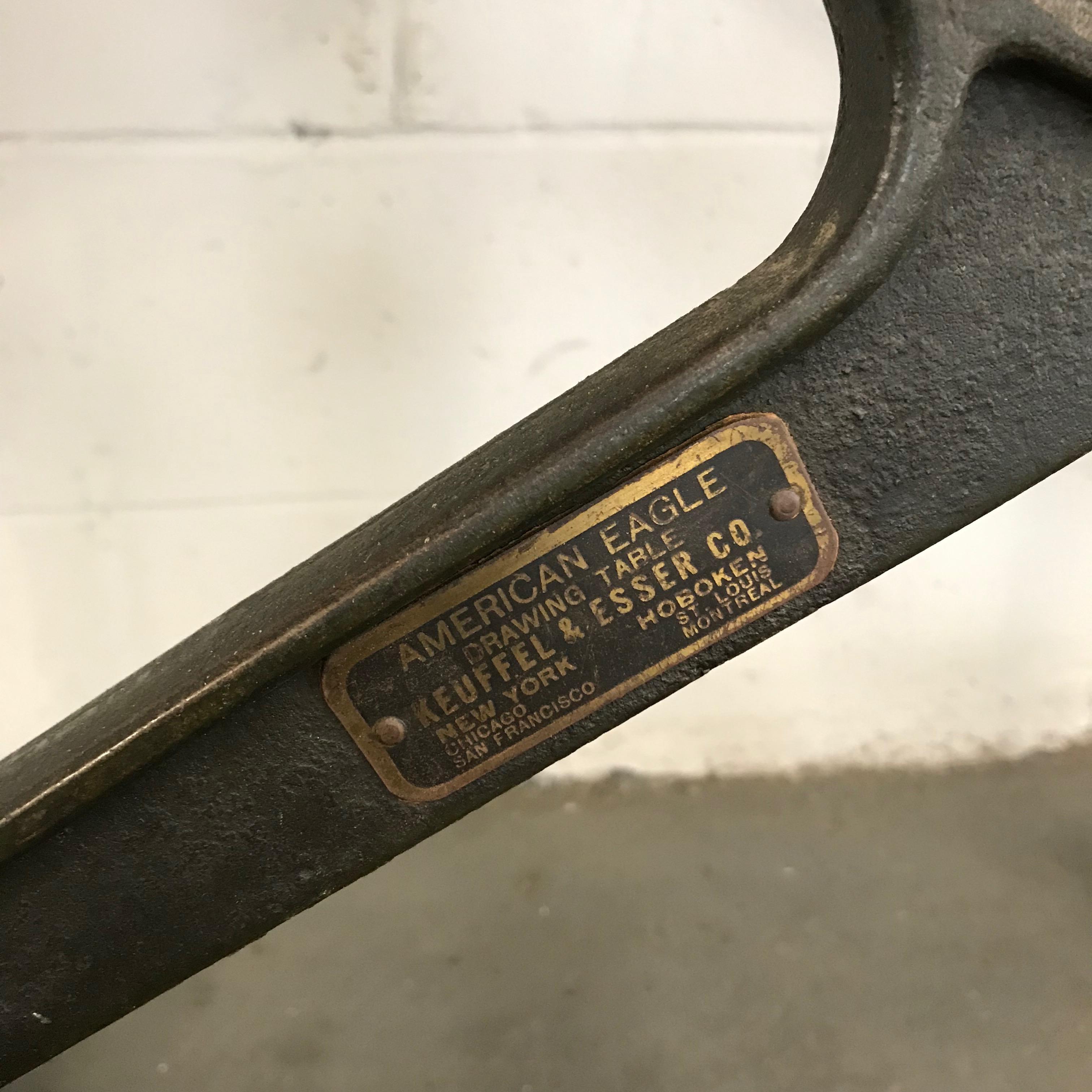 20th Century Keuffel & Esser Co #16535 Cast Iron Drafting Table