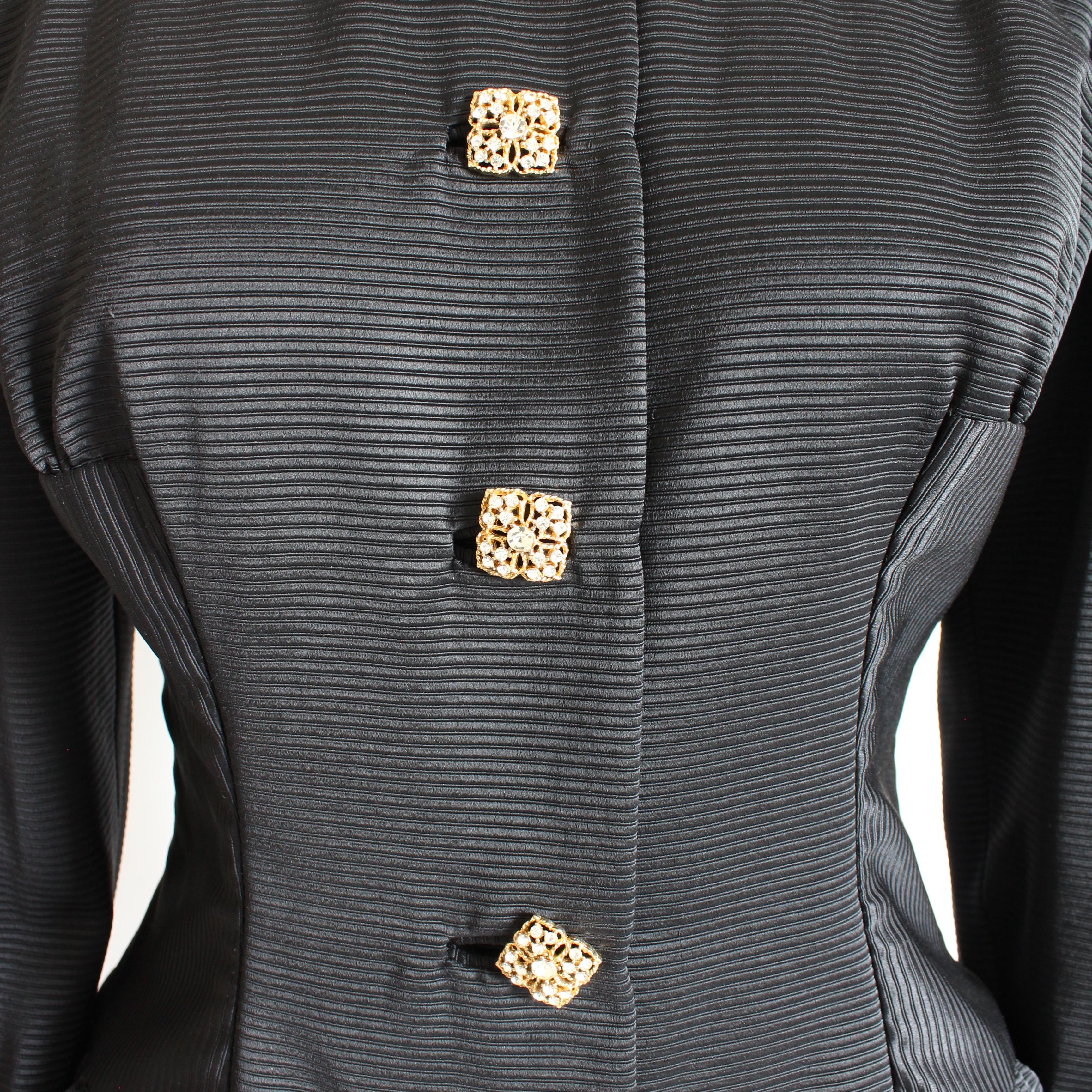 Kevan Hall Couture Suit Jacket & Skirt 2pc Set Formal Cocktail Size 8/10 Vintage In Good Condition For Sale In Port Saint Lucie, FL
