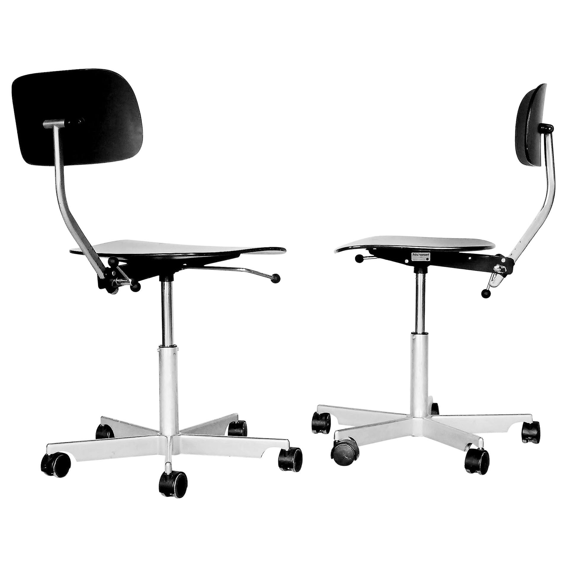 Kevi Desk Chair by Ib and Jørgen Rasmussen for Fritz Hansen, Set of 2