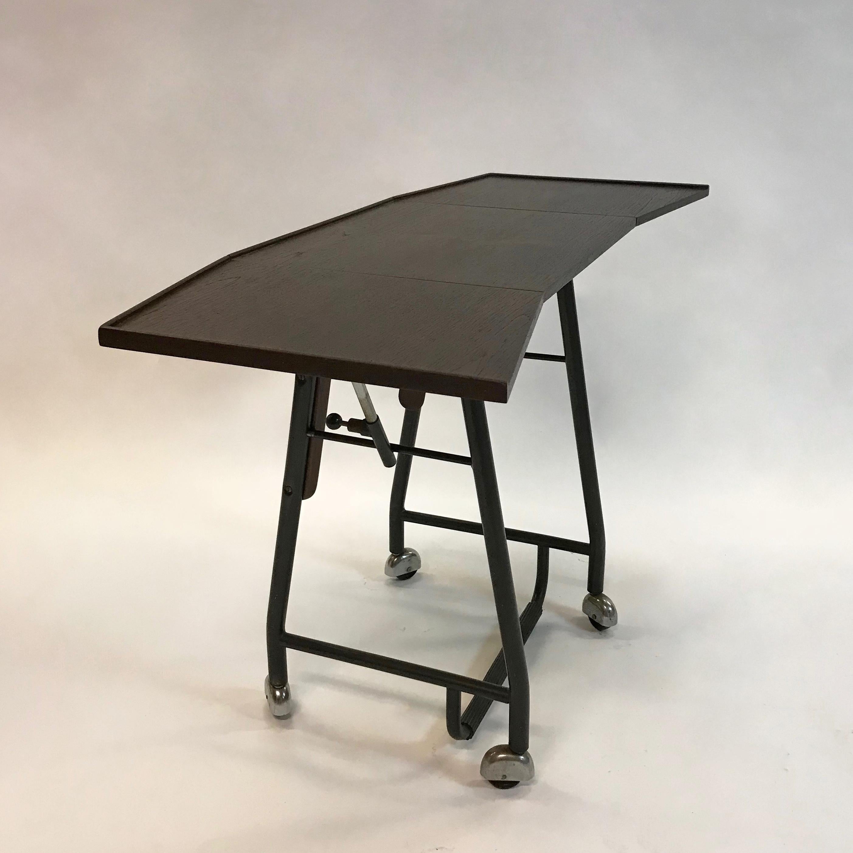 Mid-Century Modern Kevi Gate-Fold Rolling Typewriter Table by Jorgen Rasmussen for Knoll