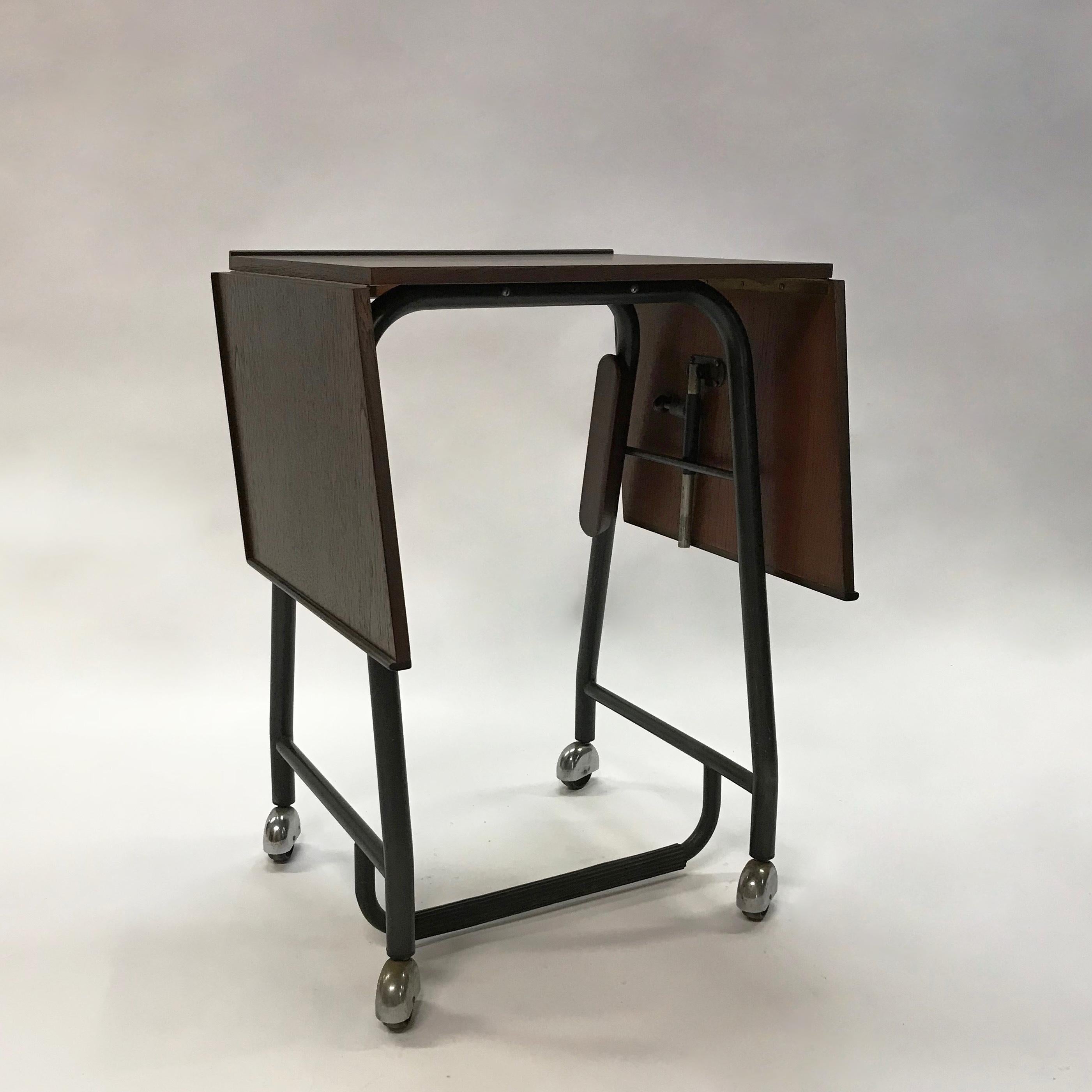 Kevi Gate-Fold Rolling Typewriter Table by Jorgen Rasmussen for Knoll In Good Condition In Brooklyn, NY
