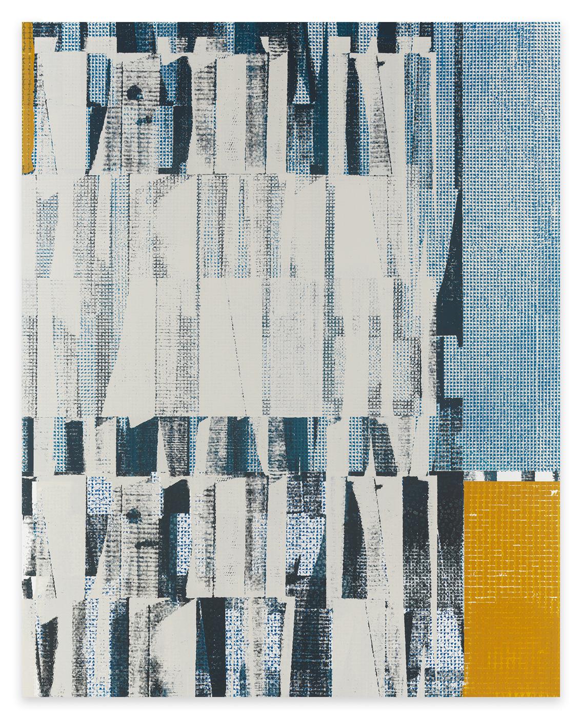 Kevin Appel Abstract Painting - Aggregate 5 (blue facade)