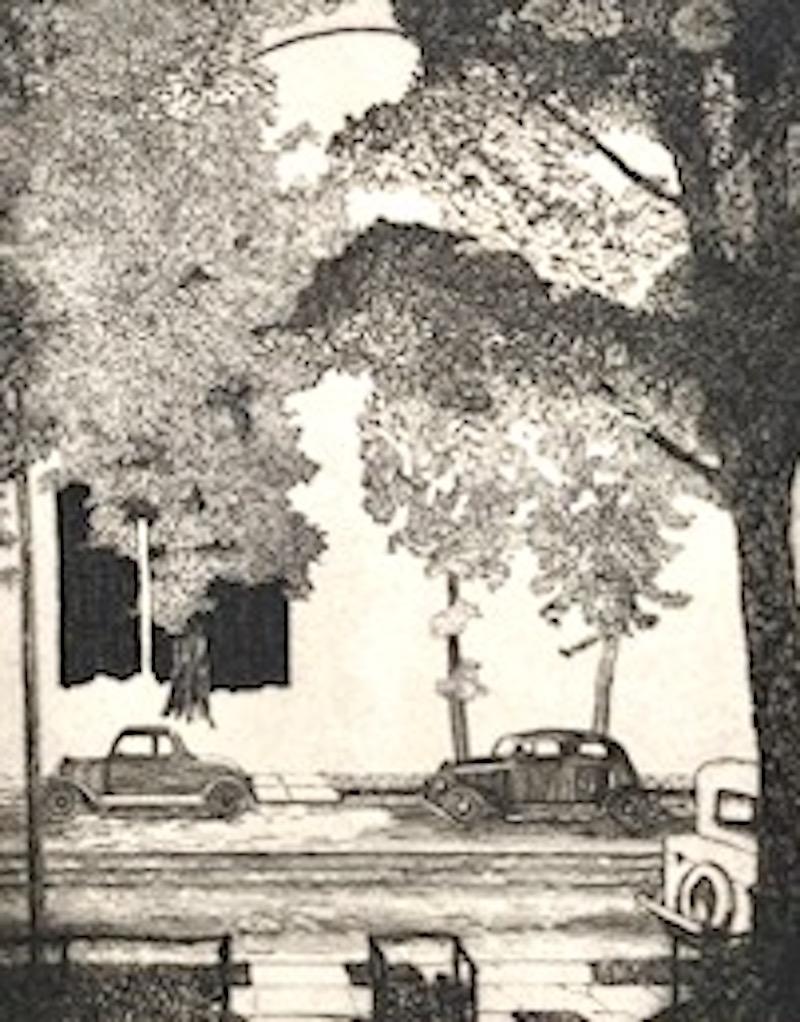 This (Street Scene) is undoubtedly O'Callahan's hometown of Rochester, NY, where he lived and spent most of his career. The artist's name appears in pencil at the bottom edge on the reverse, in another hand.

A Rochester native, Kevin O'Callahan