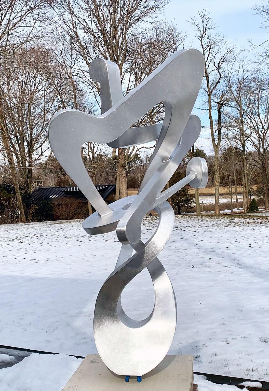 Sculpture unique en métal organique et abstrait « Ange » en acier inoxydable en vente 2