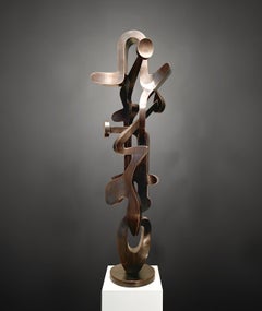 "Bix" de Kevin Barrett, sculpture abstraite en métal en bronze