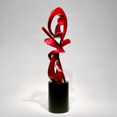 "Dream" Abstract Aluminum Metal Sculpture in Red
