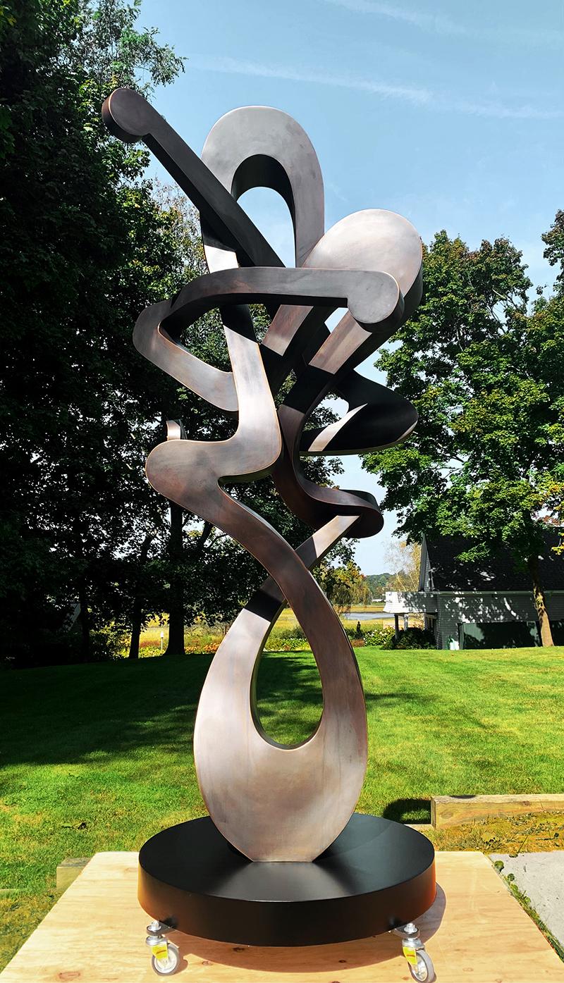 „Embrace“ von Kevin Barrett, Abstrakte Bronzeskulptur aus Metallskulptur im Angebot 2