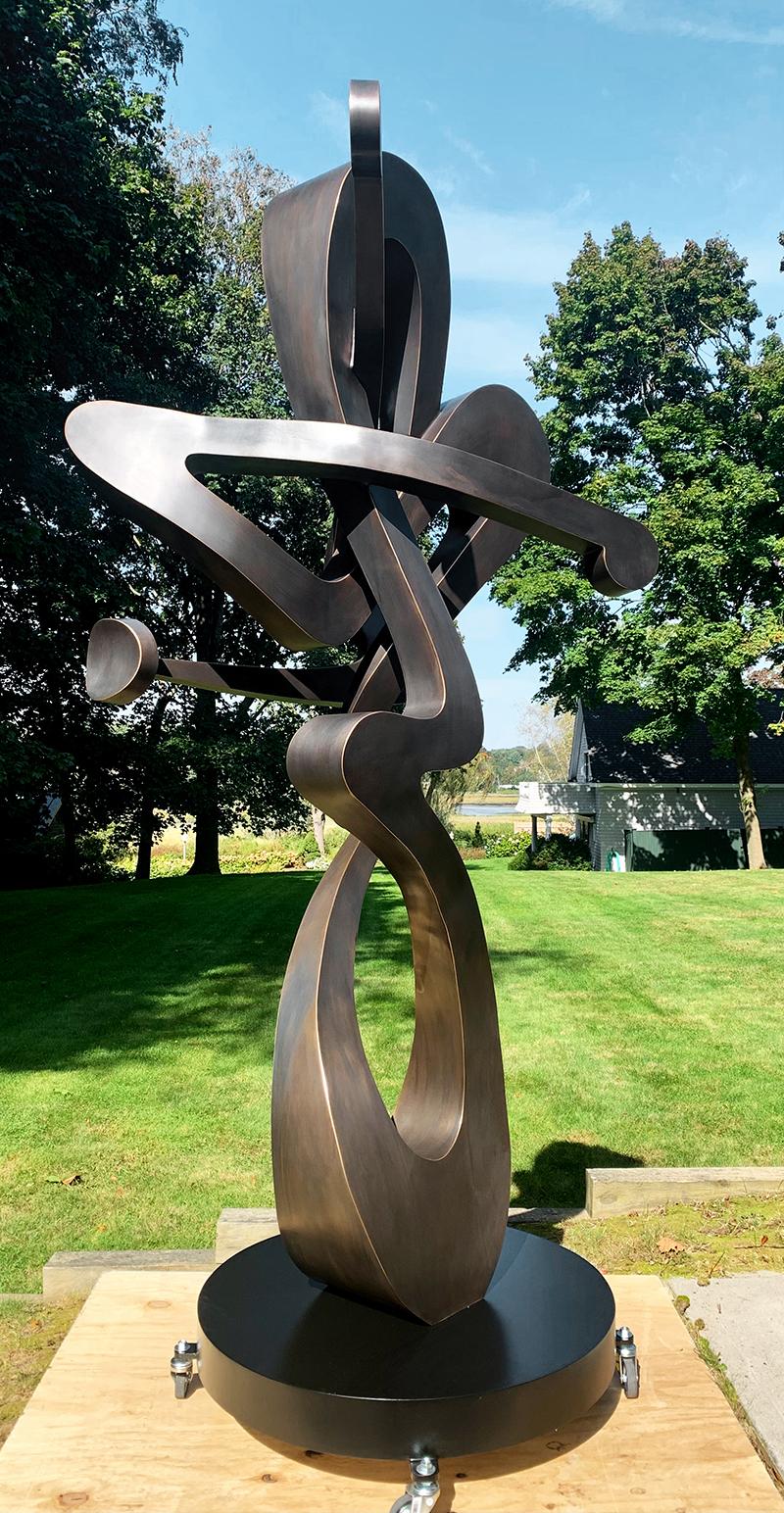 „Embrace“ von Kevin Barrett, Abstrakte Bronzeskulptur aus Metallskulptur im Angebot 3