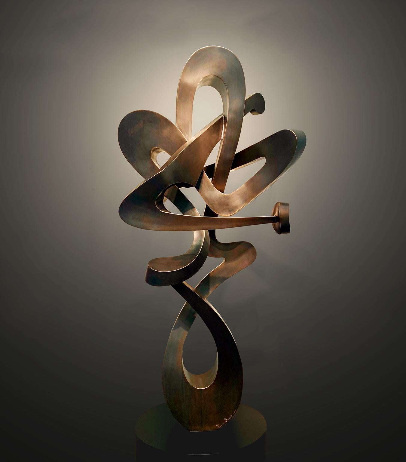 „Embrace“ von Kevin Barrett, Abstrakte Bronzeskulptur aus Metallskulptur im Angebot 4