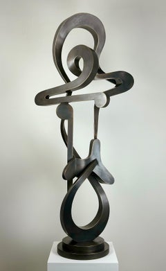 "Ethos" di Kevin Barrett, scultura astratta in metallo unica nel suo genere in bronzo Fabrice