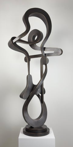 "Ethos" by Kevin Barrett, Unique Abstract Metal Sculpture in Fabricated Bronze
