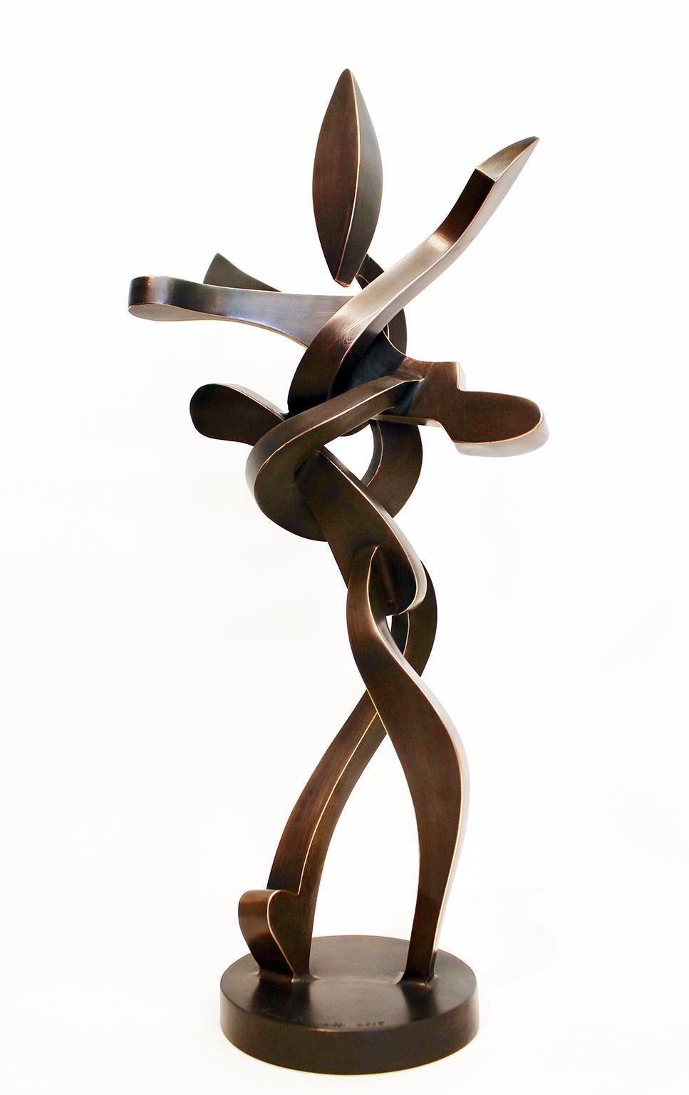 « Flate » de Kevin Barrett, sculpture abstraite en métal bronze, taille de table en vente 2