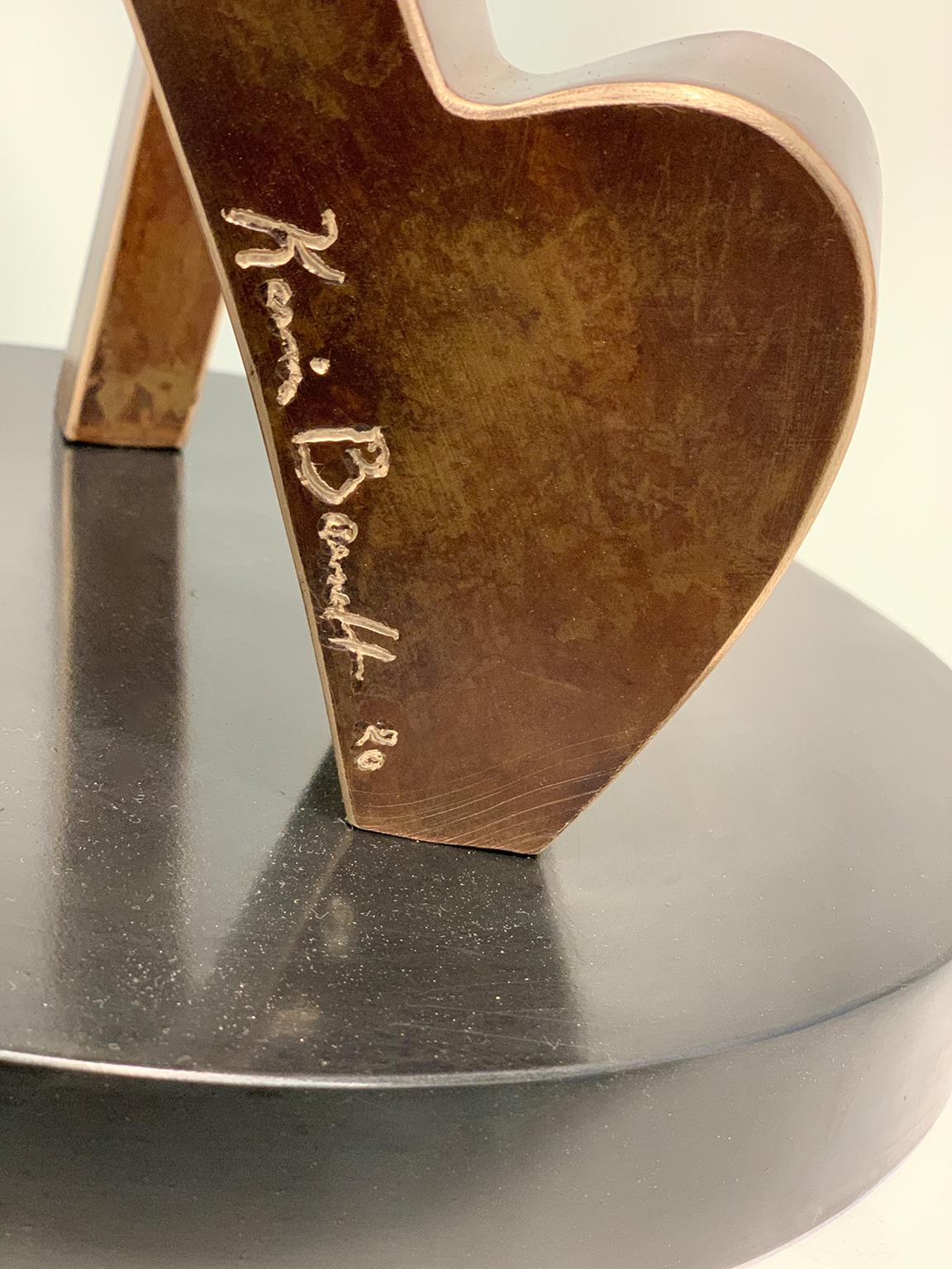 « Flate » de Kevin Barrett, sculpture abstraite en métal bronze, taille de table en vente 6