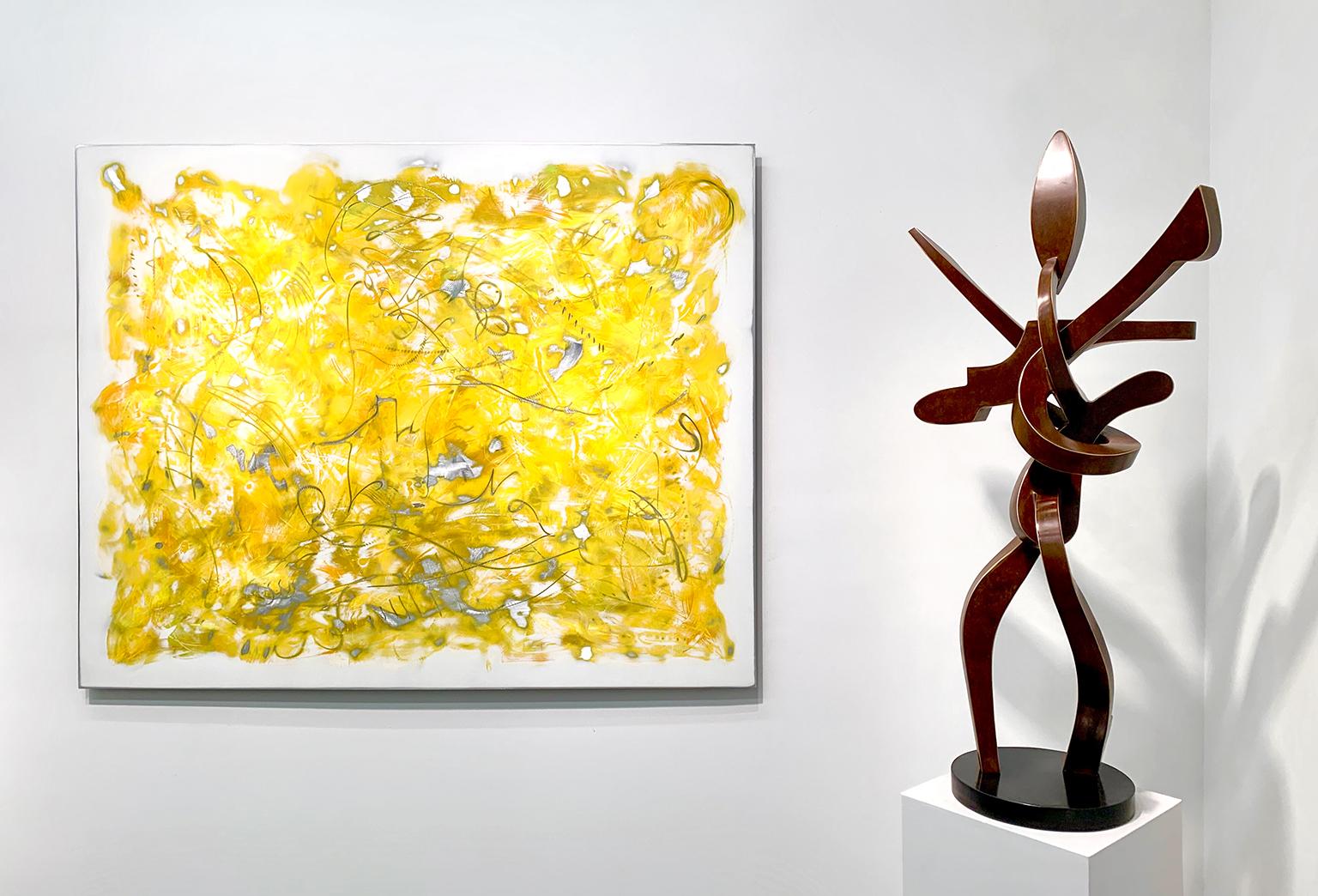 « Flate » de Kevin Barrett, sculpture abstraite en métal bronze, taille de table en vente 7