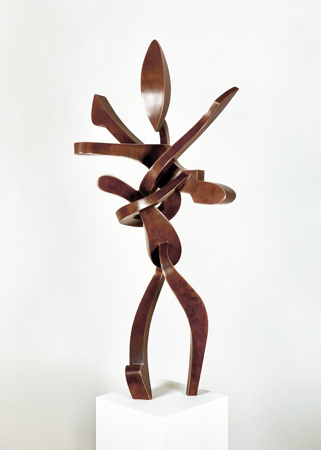 Kevin Barrett Abstract Sculpture – „Flare“ Einzigartige abstrakte Bronzeskulptur, Tisch-Metallskulptur