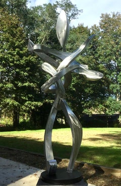 "Flare", Unique Stainless Steel Abstract Sculpture, Large Outdoor Sculpture