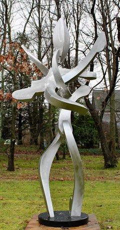 "Flare", Unique Stainless Steel Abstract Sculpture, Large Outdoor Sculpture