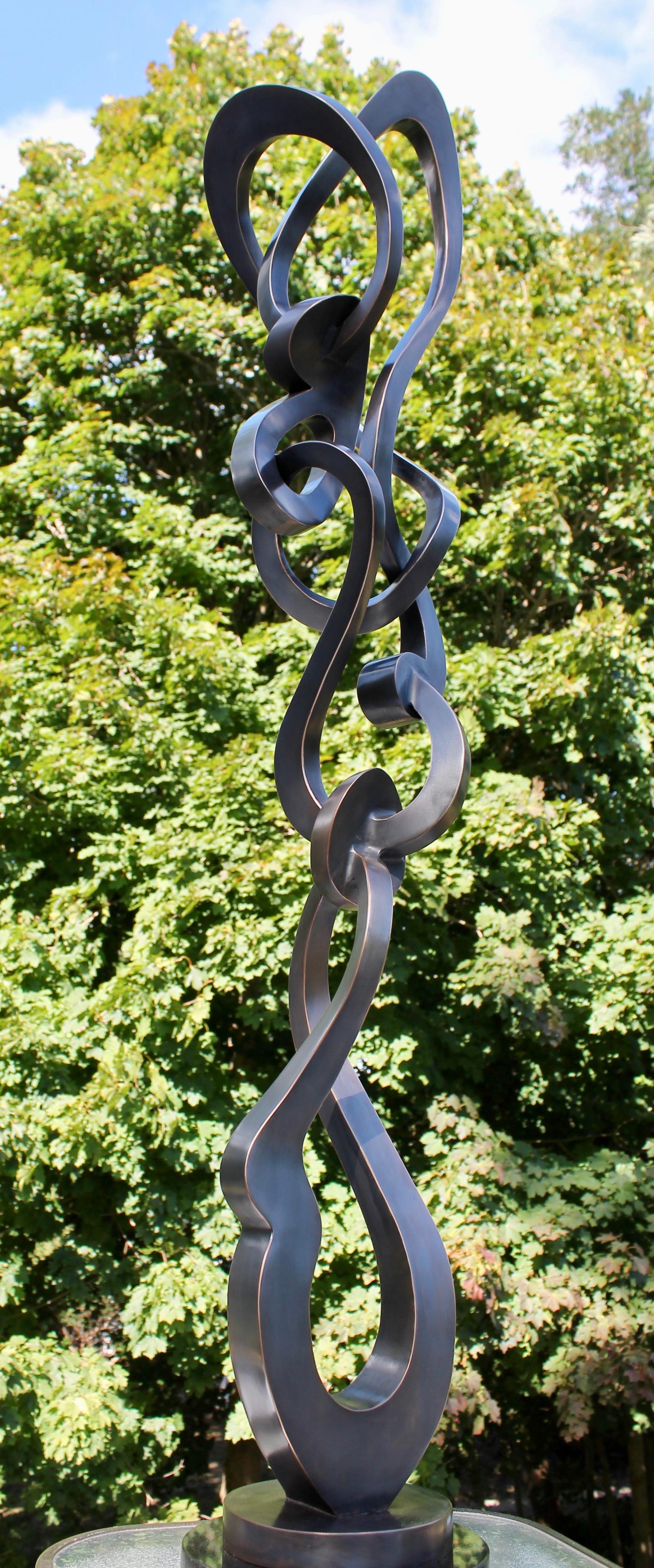 "Groove" Large Outdoor, Abstract Bronze Metal Sculpture by Kevin Barrett