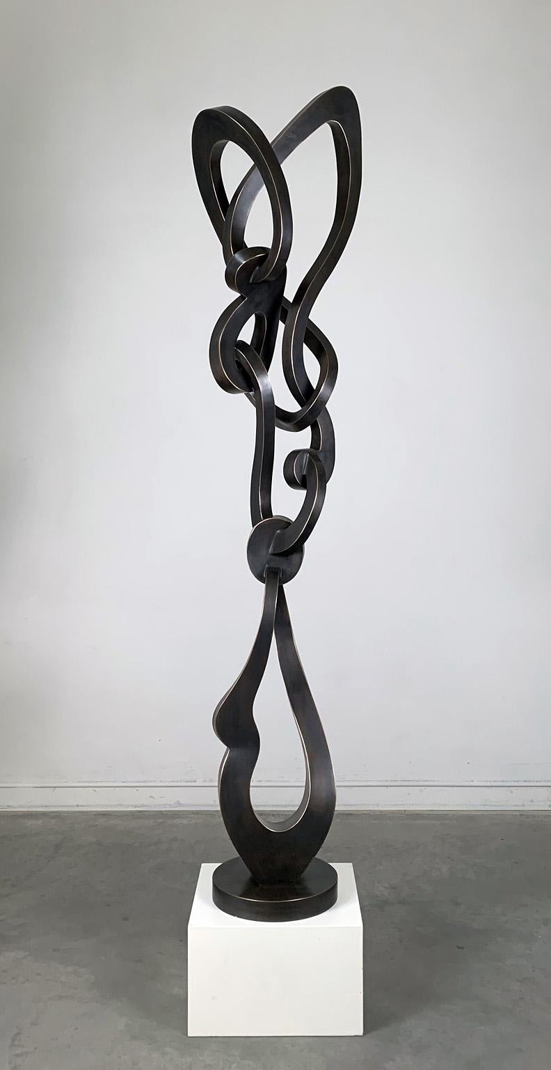 "Groove" Large Outdoor, Abstract Bronze Metal Sculpture by Kevin Barrett