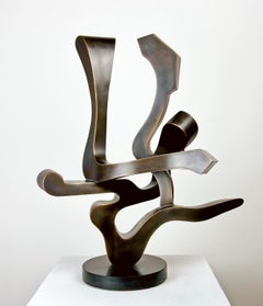 "Guided Spirit" (maquette), Abstract, Bronze Metal Sculpture, Tabletop Size