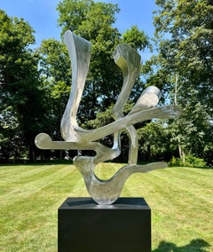 "Guided Spirit" Unique, Organic, Abstract Metal Sculpture in Steel