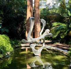 "Guided Spirit" Unique, Organic, Abstract Metal Sculpture in Steel