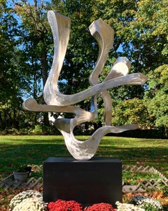 "Guided Spirit" Unique, Organic, Abstract Metal Sculpture in Steel