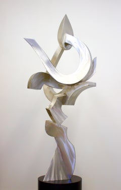 "Ignite 6", Fabricated Stainless Steel Abstract Metal Sculpture by Kevin Barrett